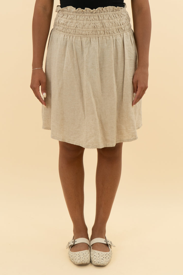 anthropologie tan skirt (m)