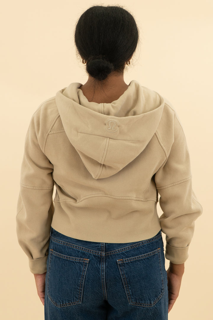 lululemon Scuba Oversized Half-Zip Hoodie light brown (m/l; retail $128)