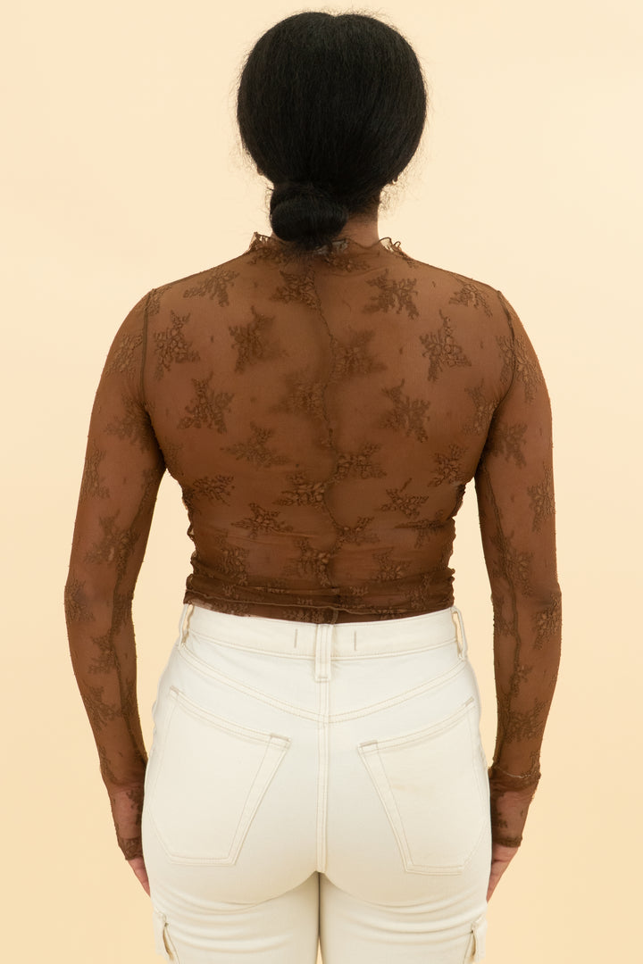 intimately free people brown lace top (s)
