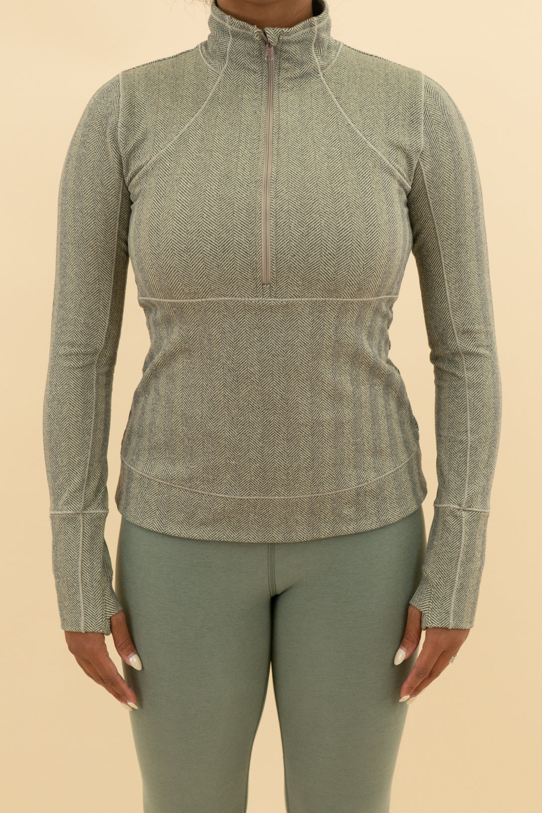 Calia grey zig zag quarter zip (m; retail $98)