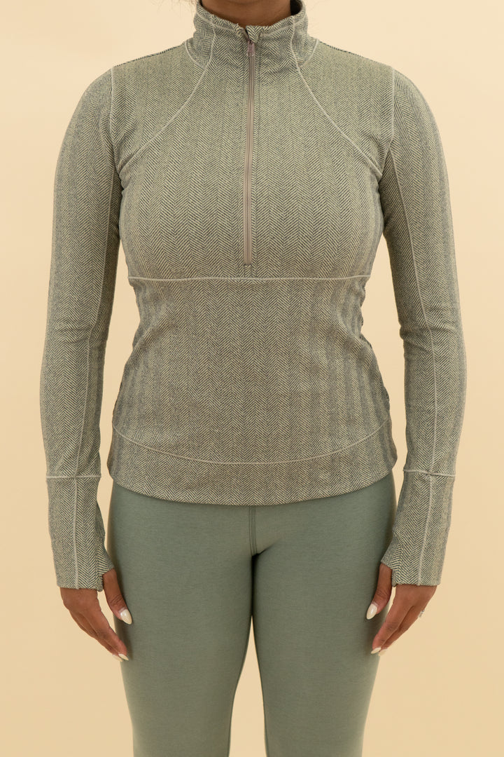 Calia grey zig zag quarter zip (m; retail $98)