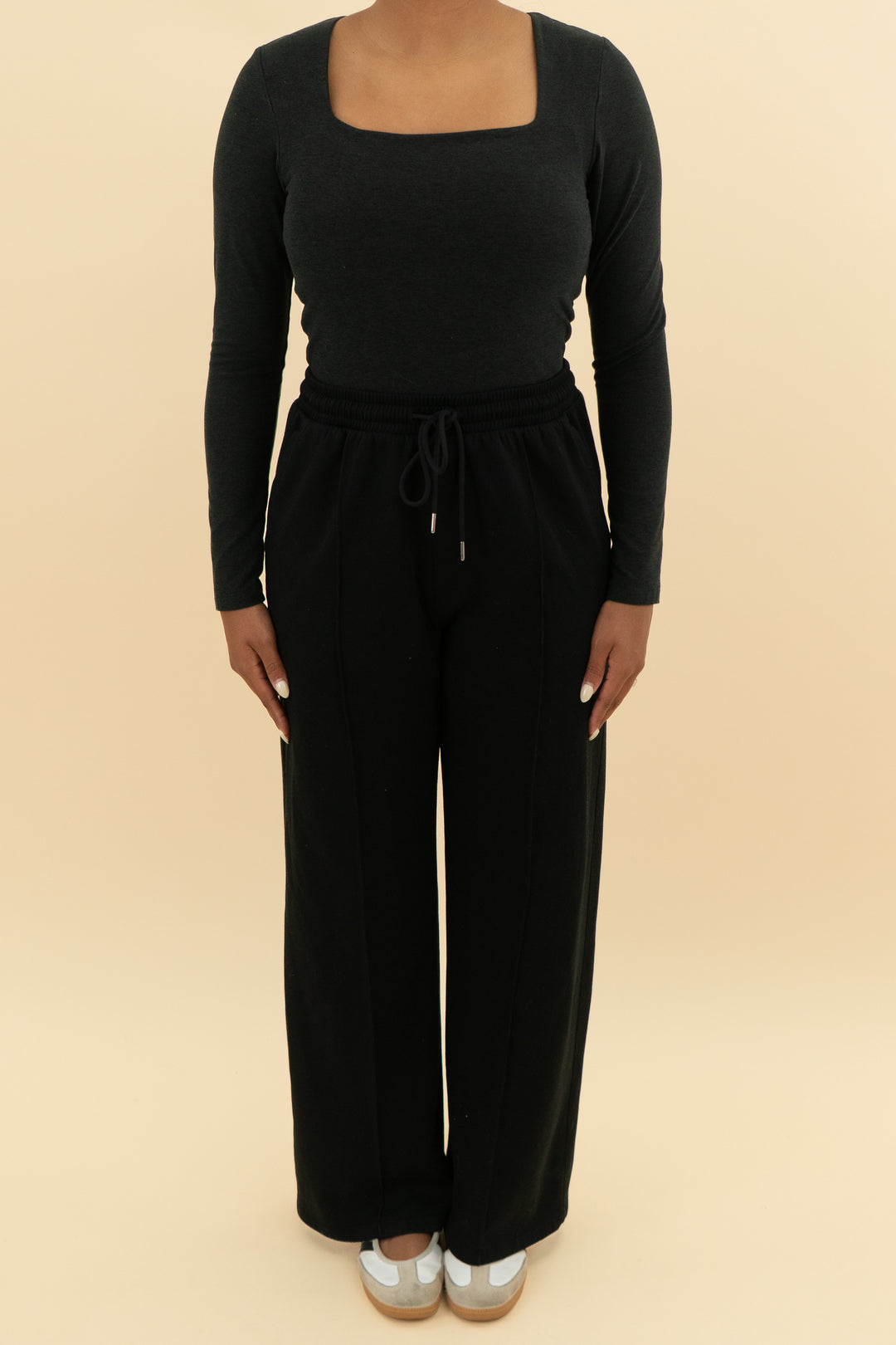ypb charcoal grey/black active jumpsuit (m; retail $100)