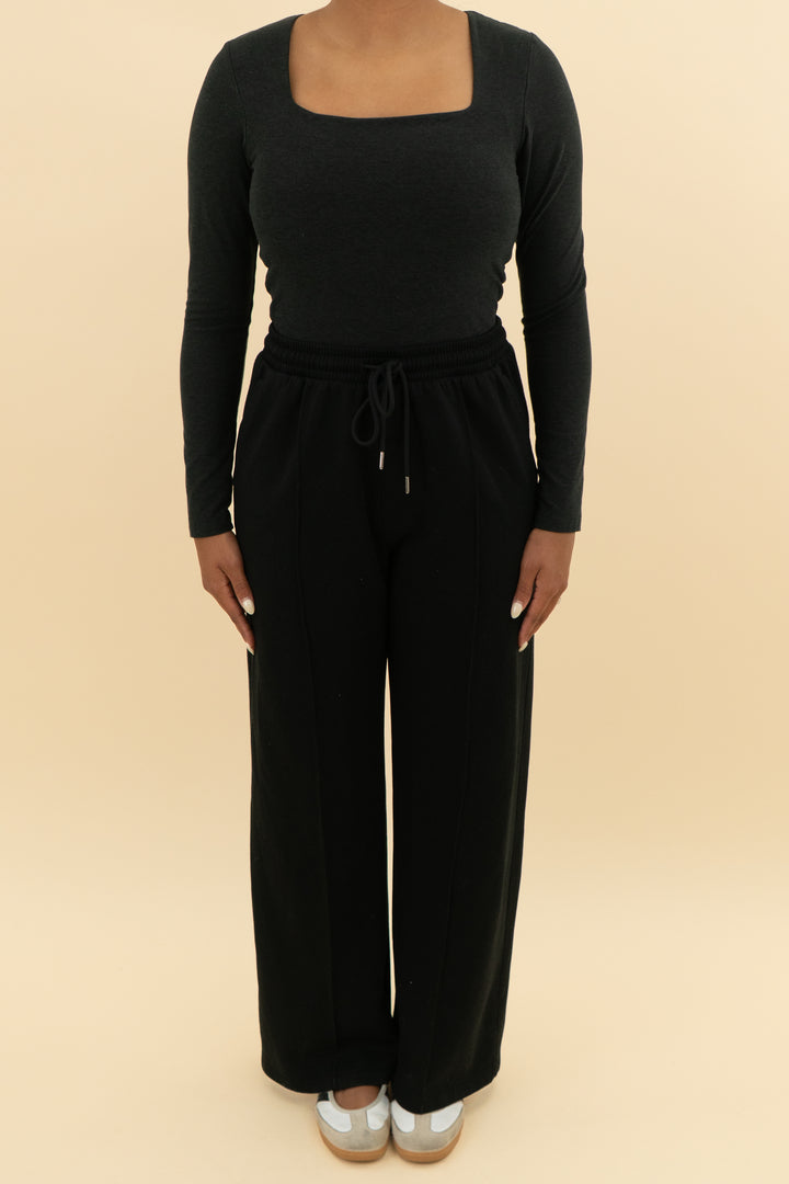 ypb charcoal grey/black active jumpsuit (m; retail $100)