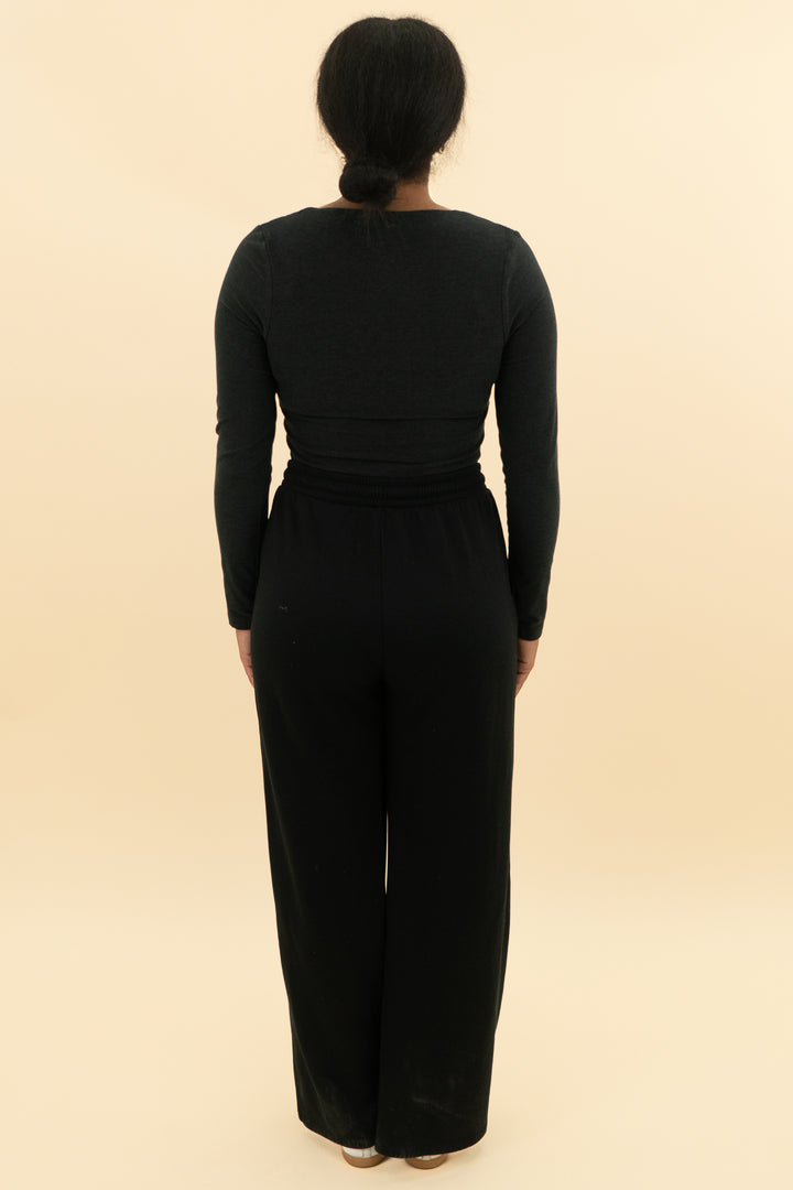 ypb charcoal grey/black active jumpsuit (m; retail $100)