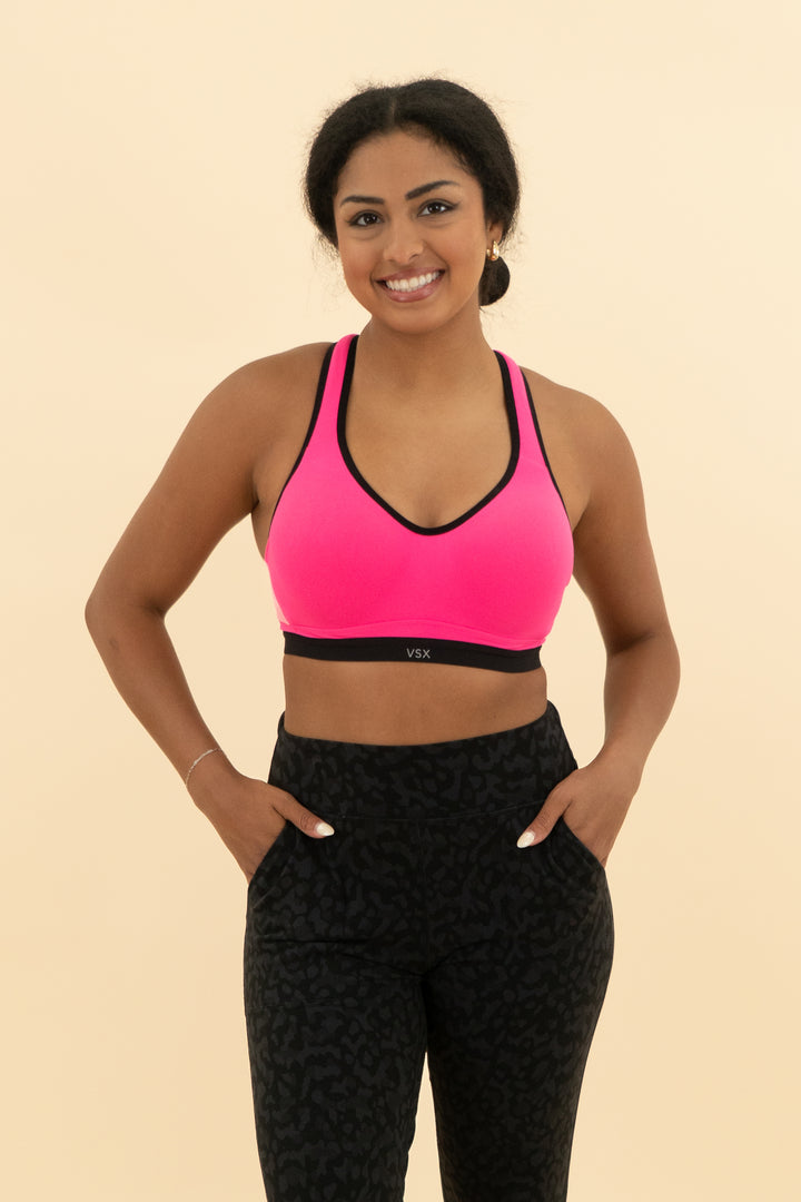 victoria secret bright pink sports bra (l)