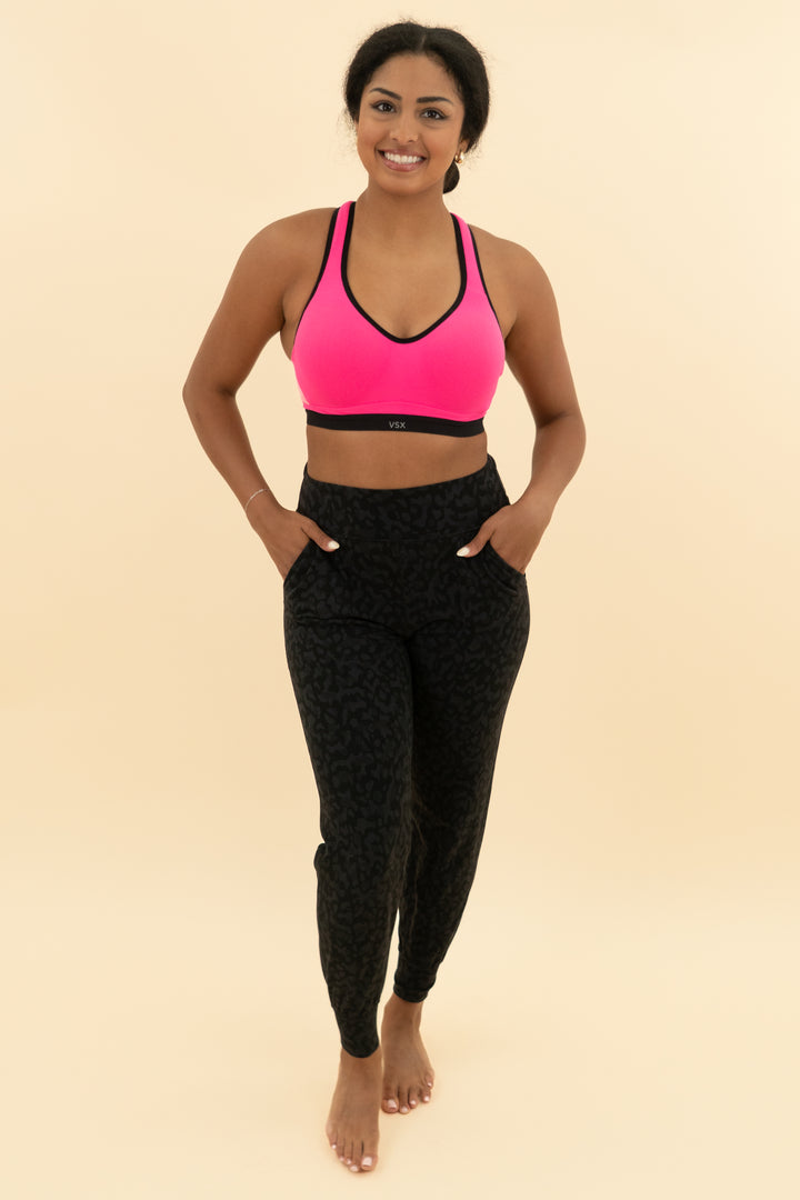 lululemon align joggers black cheetah print (8; retail $128)