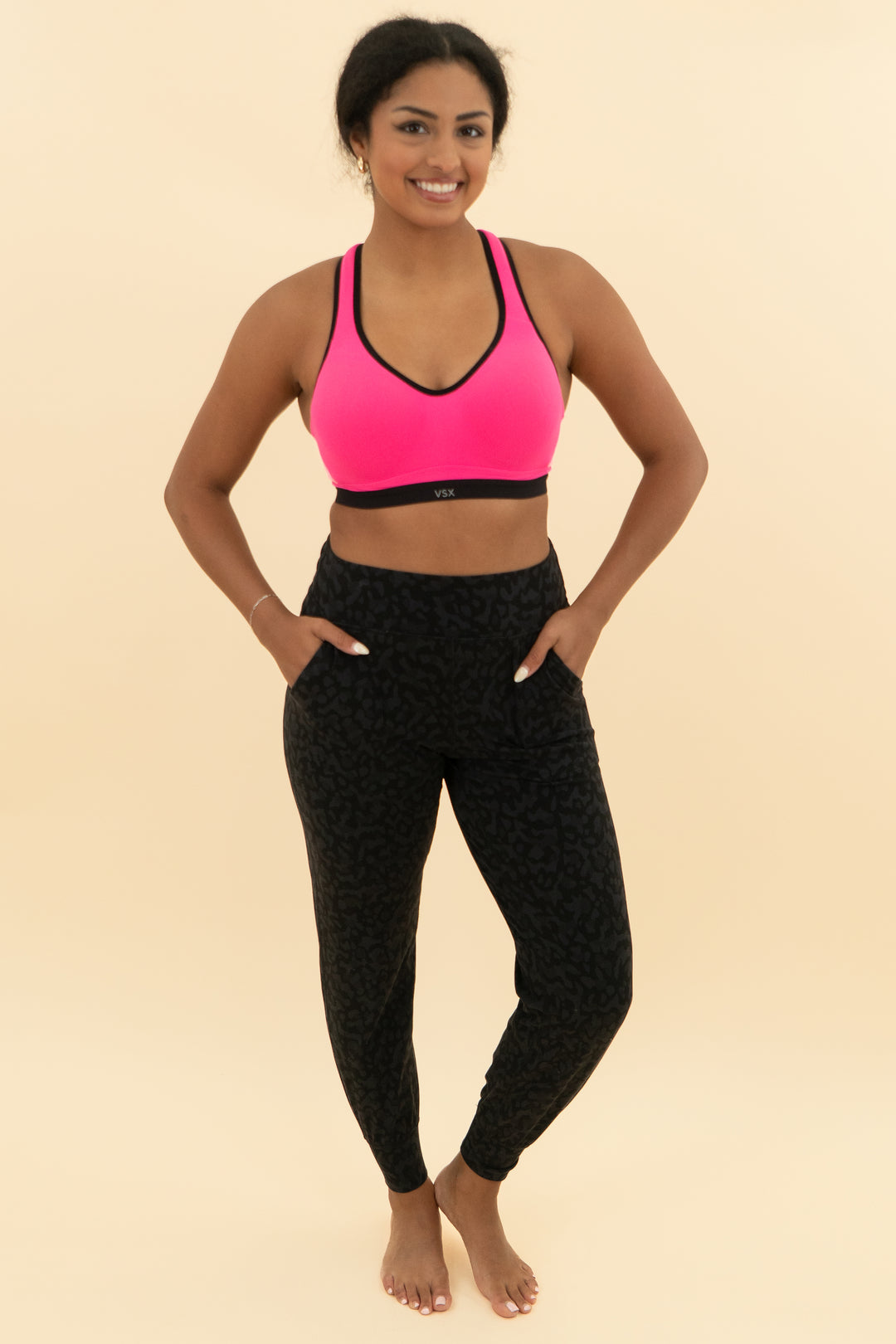 victoria secret bright pink sports bra (l)