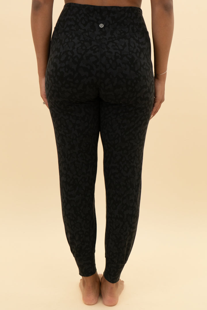 lululemon align joggers black cheetah print (8; retail $128)
