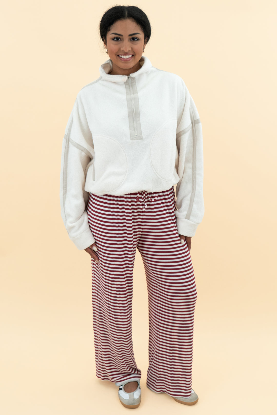 aerie red stripe lounge pant nwt (m; retail $49.95)