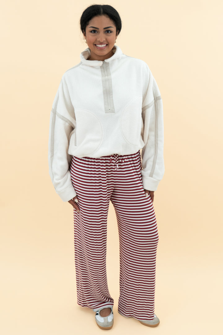 aerie red stripe lounge pant nwt (m; retail $49.95)