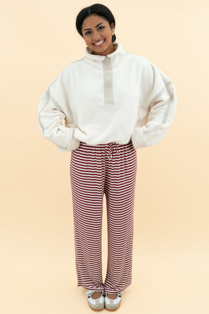 hyfive ivory fleece half zip nwt (m; retail $40)