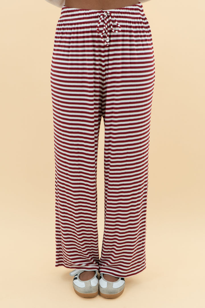aerie red stripe lounge pant nwt (m; retail $49.95)