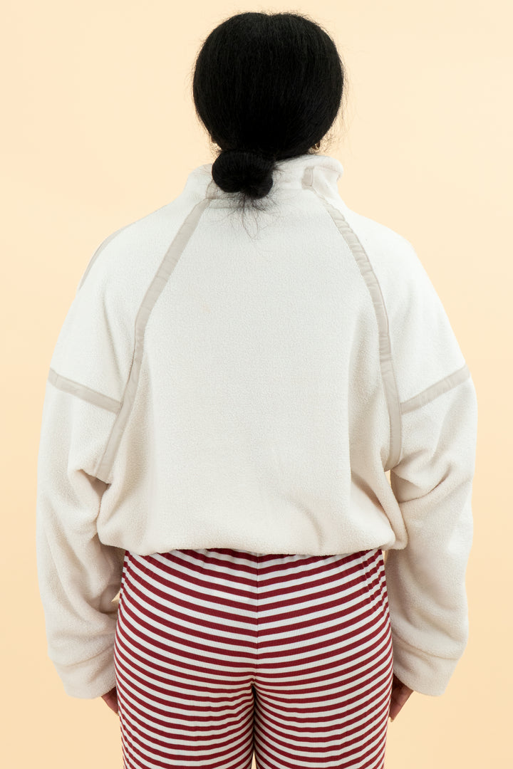hyfive ivory fleece half zip nwt (m; retail $40)