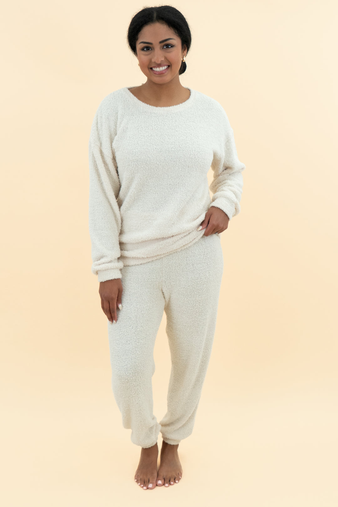 Luna + Luca Cozy Teddy Mama Set cream (m; retail $84)