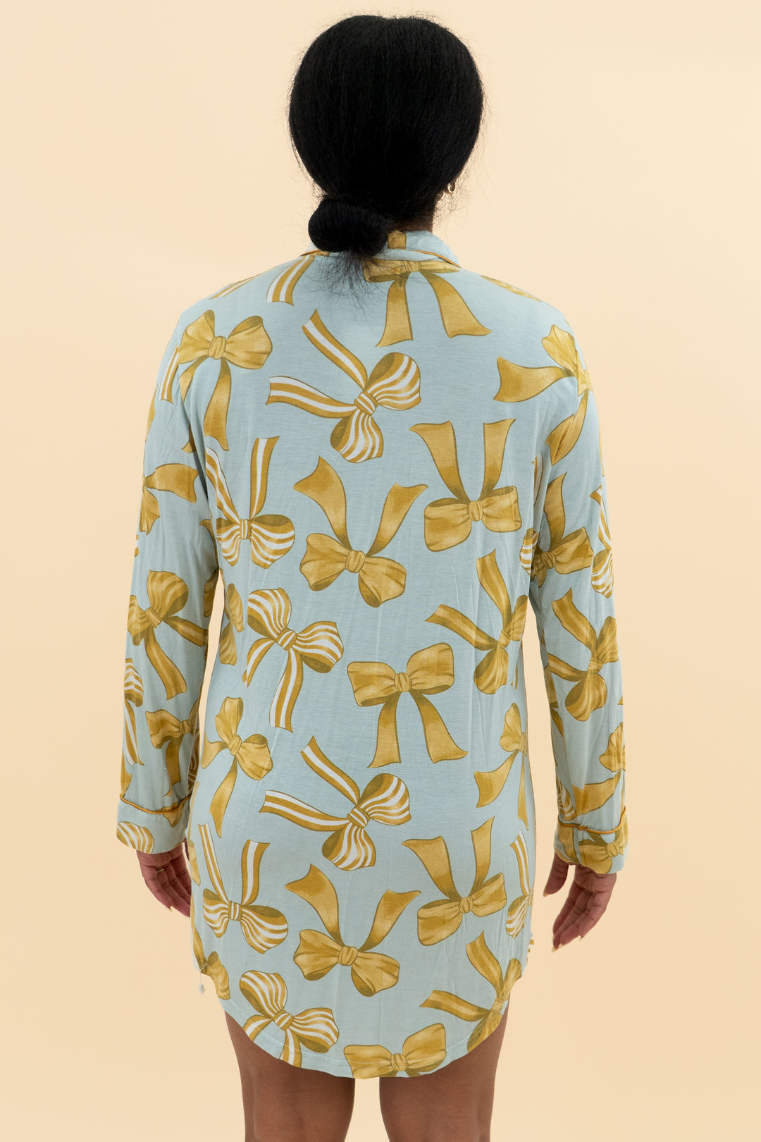 in my sundays sleep dress blue with gold bows (m; retail $72)