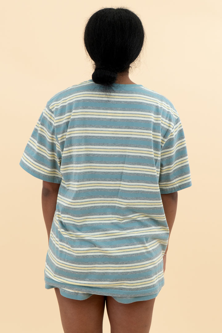 set active blue striped tshirt nwt (xl; retail $54)
