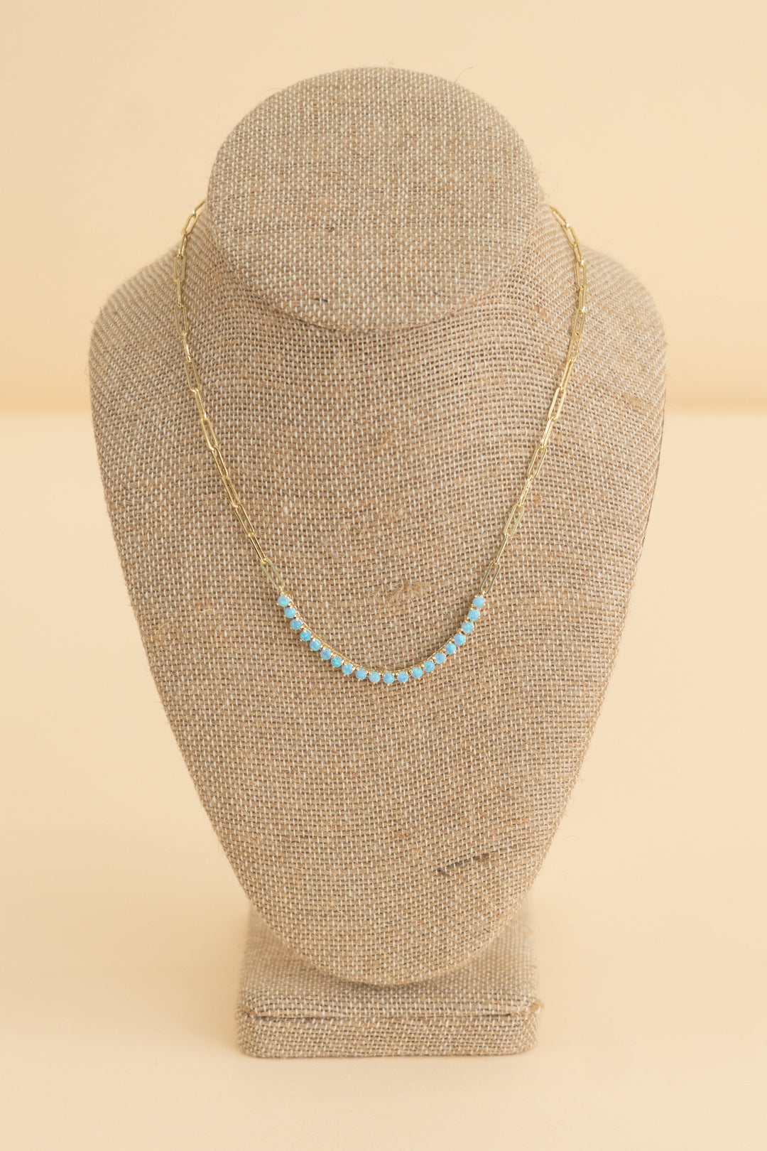 melinda maria gold/blue opal necklace (os; retail $115)