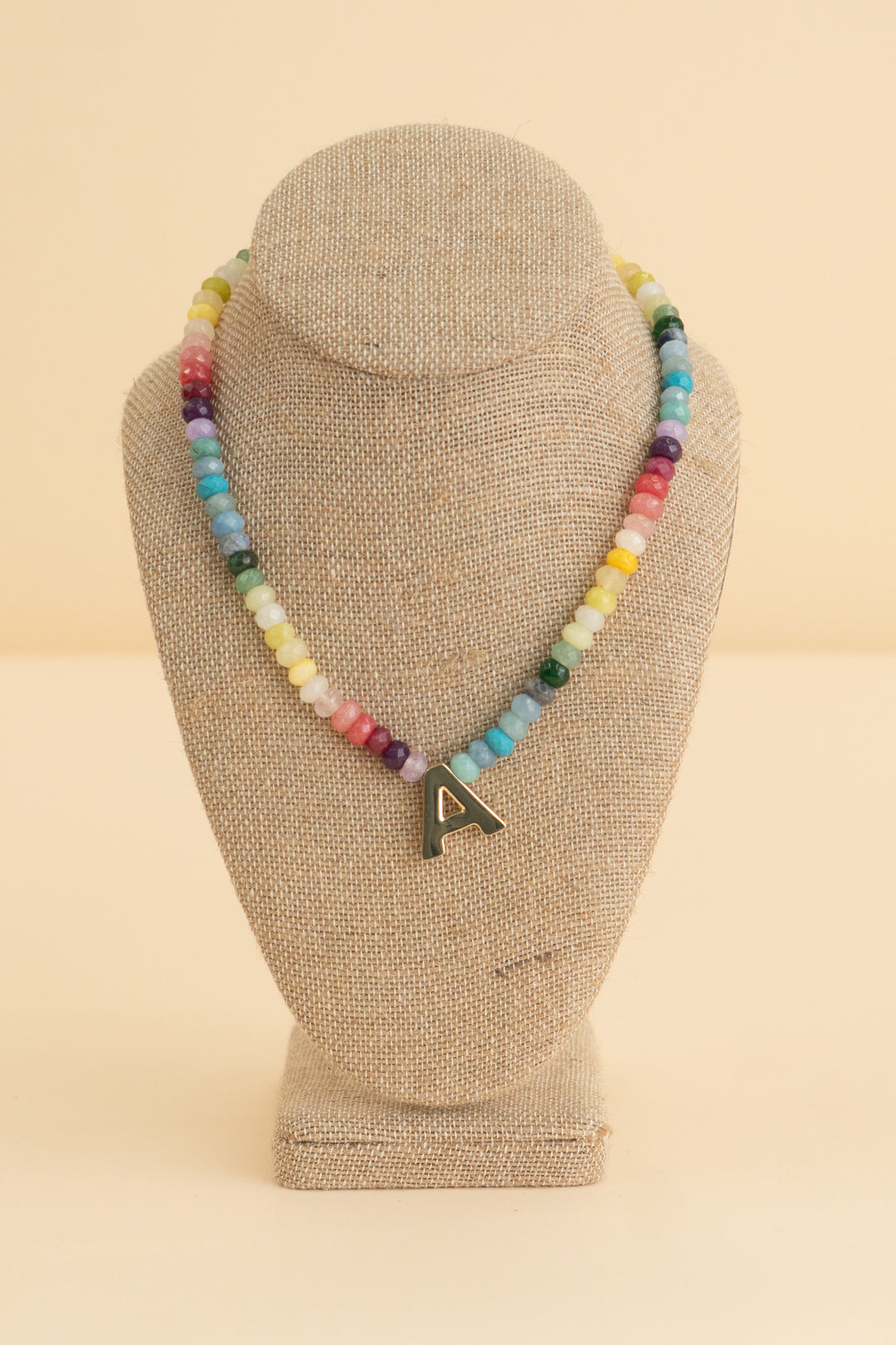 baublebar rainbow beaded "a" necklace