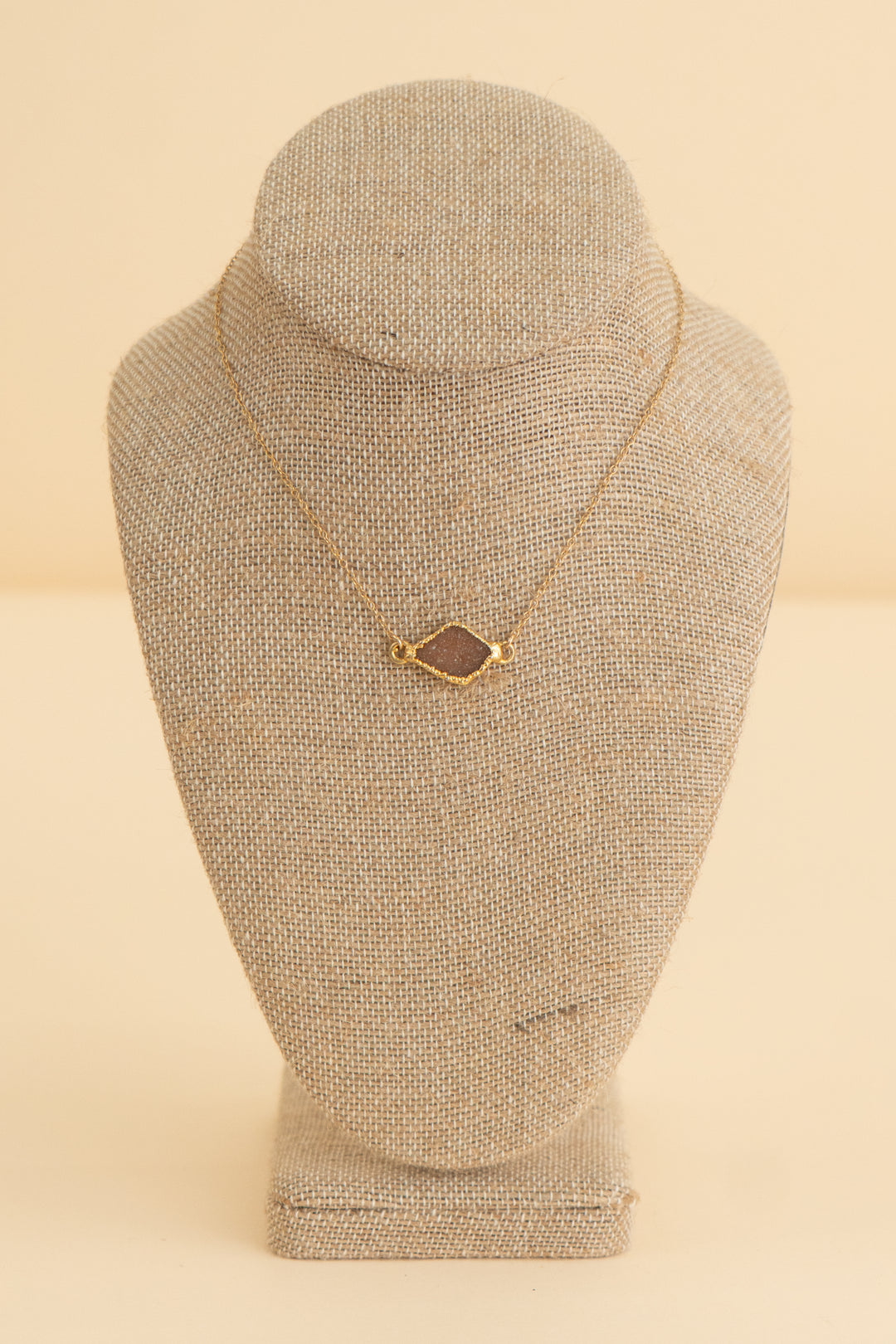 gold druzy quartz necklace