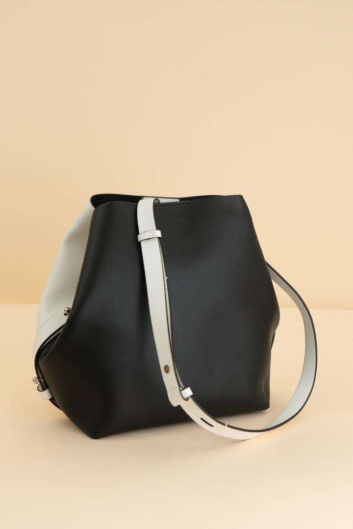 rebecca minkoff black and white bucket bag NWT