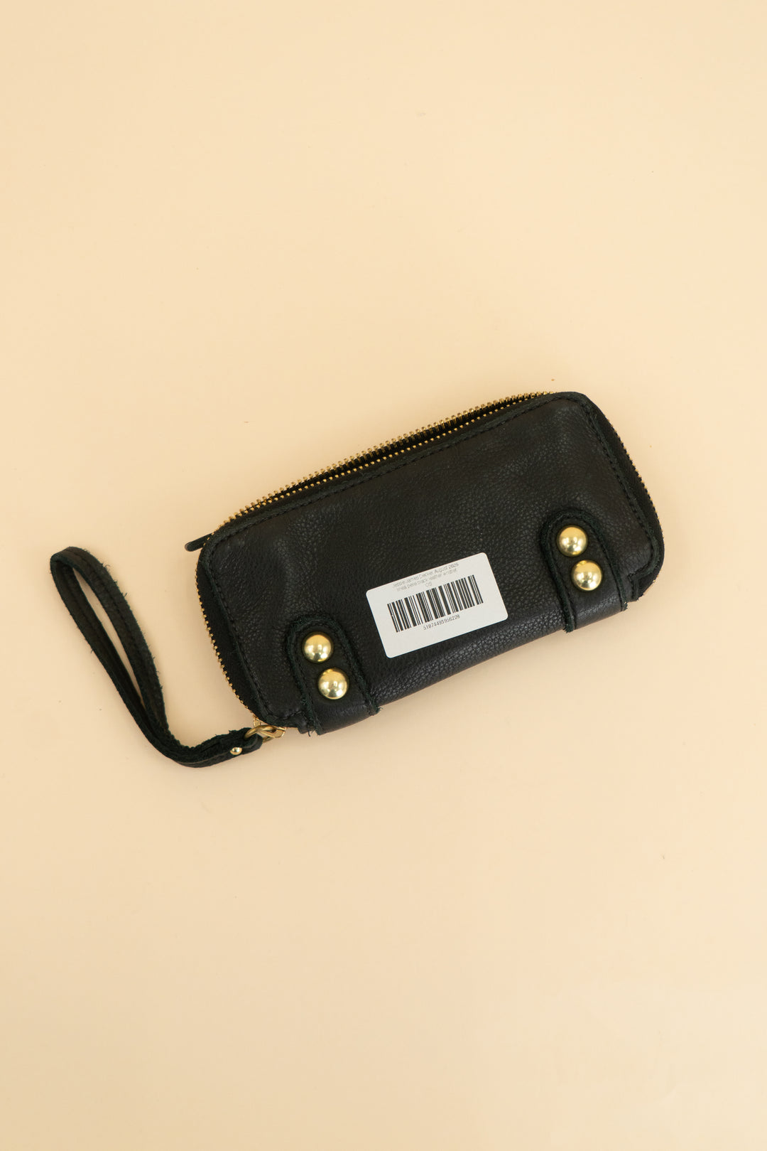 linea pelle black leather wristlet