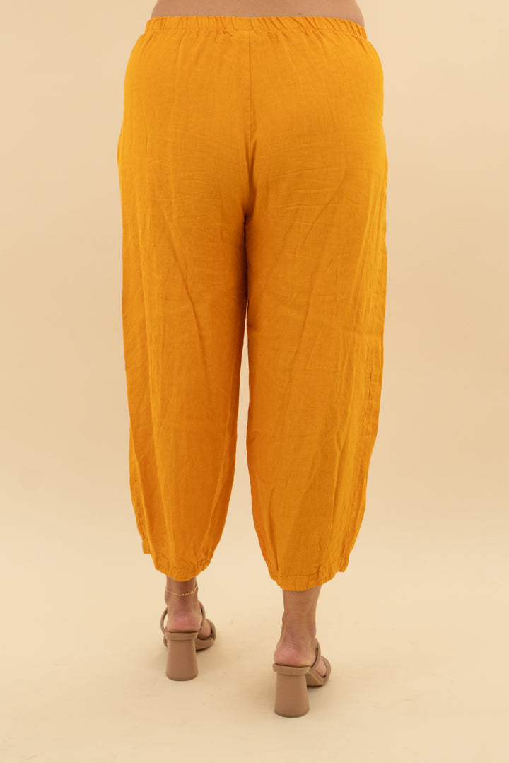 bryn walker mustard linen pant (m)