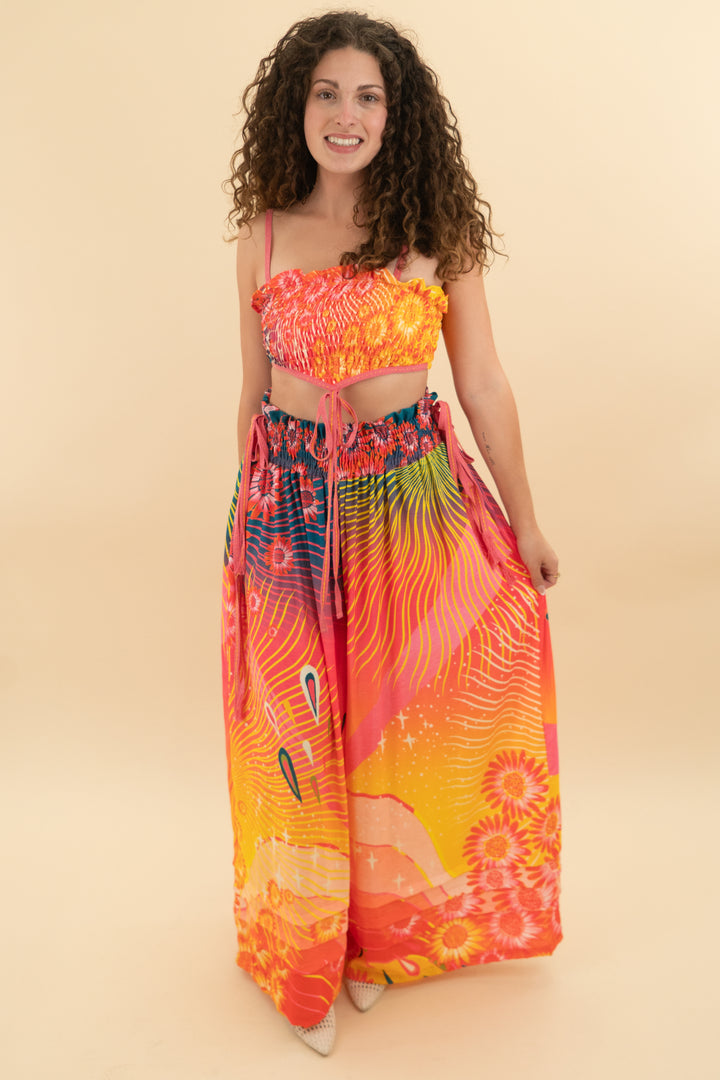 revolve x agua bendita summer print set  (s, retail $348)
