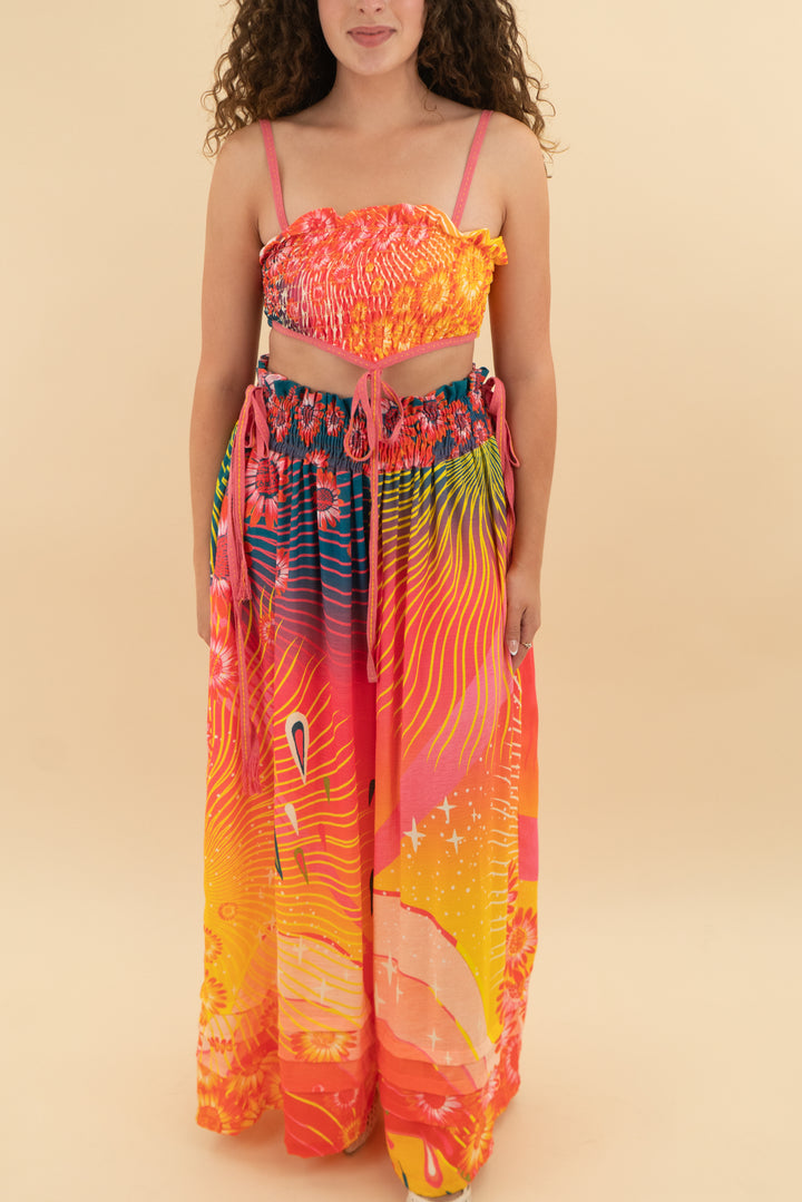 revolve x agua bendita summer print set  (s, retail $348)