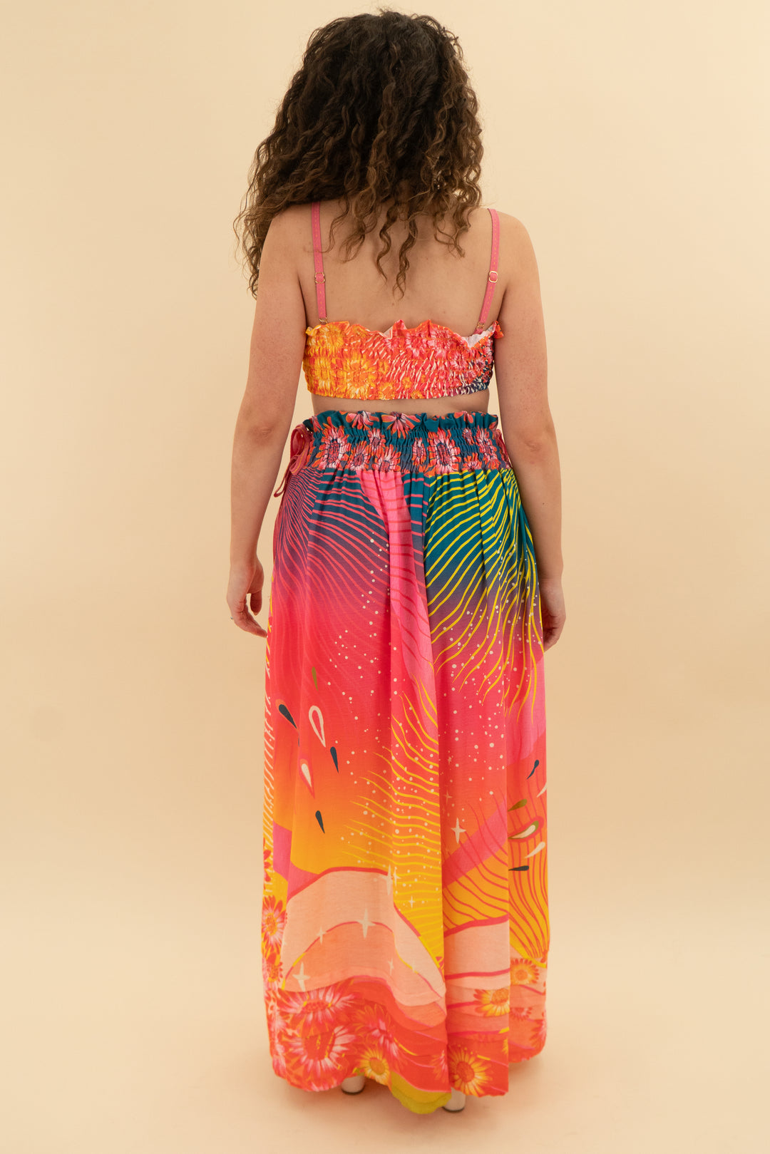 revolve x agua bendita summer print set  (s, retail $348)