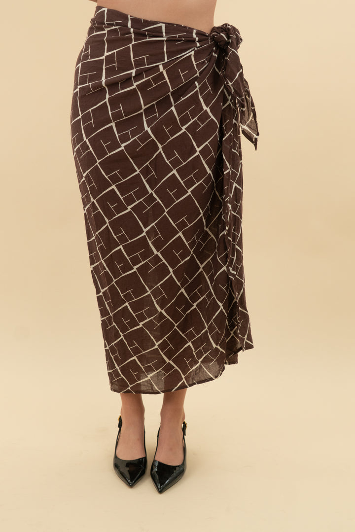 abercrombie & fitch brown tie wrap skirt nwt (s/m; retail $60)