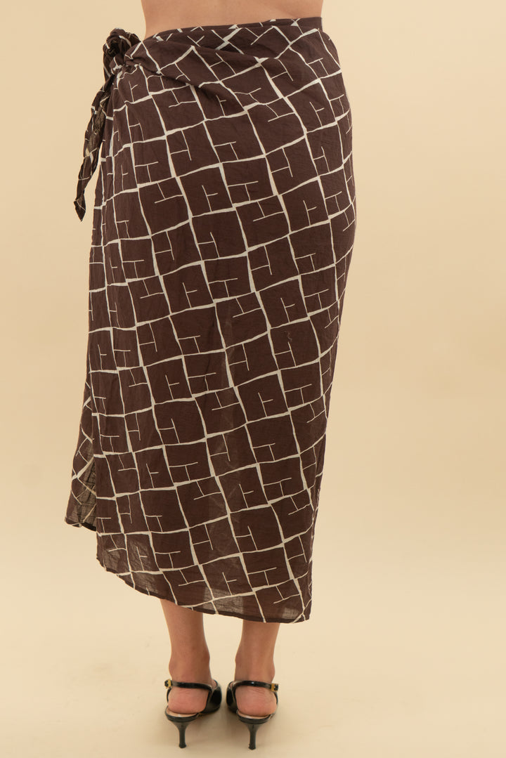 abercrombie & fitch brown tie wrap skirt nwt (s/m; retail $60)