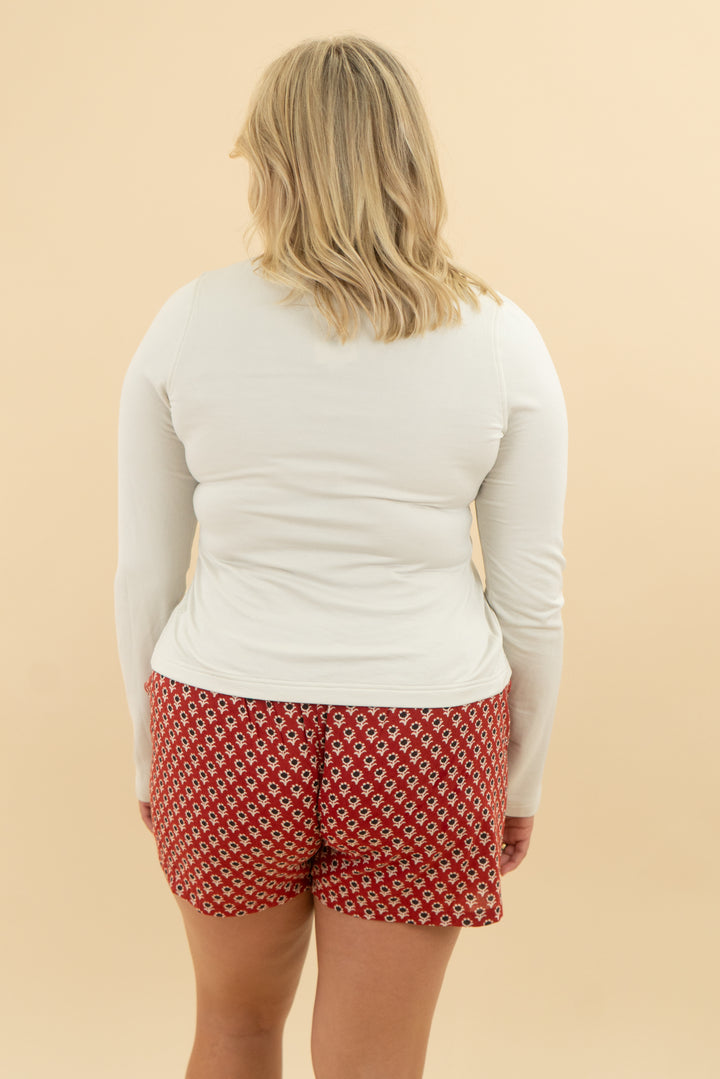 lululemon cream v neck long sleeve (l)