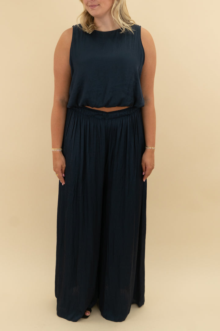 la ligne navy tank and pant set (l)