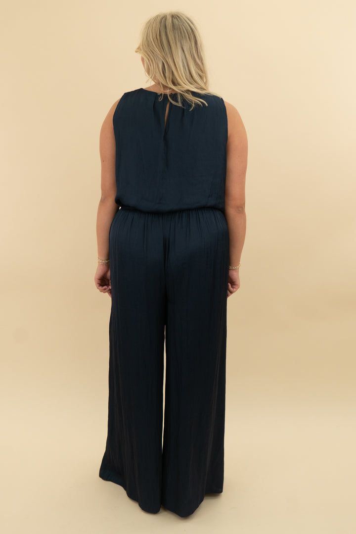 la ligne navy tank and pant set (l)