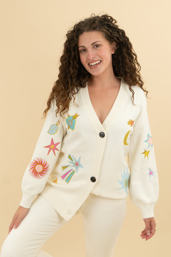 never fully dressed cream stitched sweater (s)