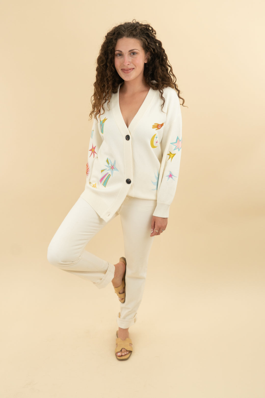 never fully dressed cream stitched sweater (s)