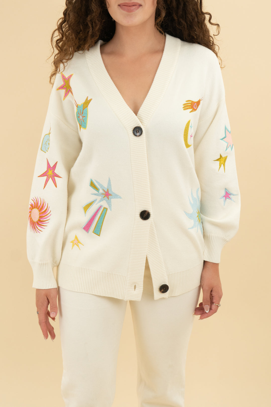 never fully dressed cream stitched sweater (s)