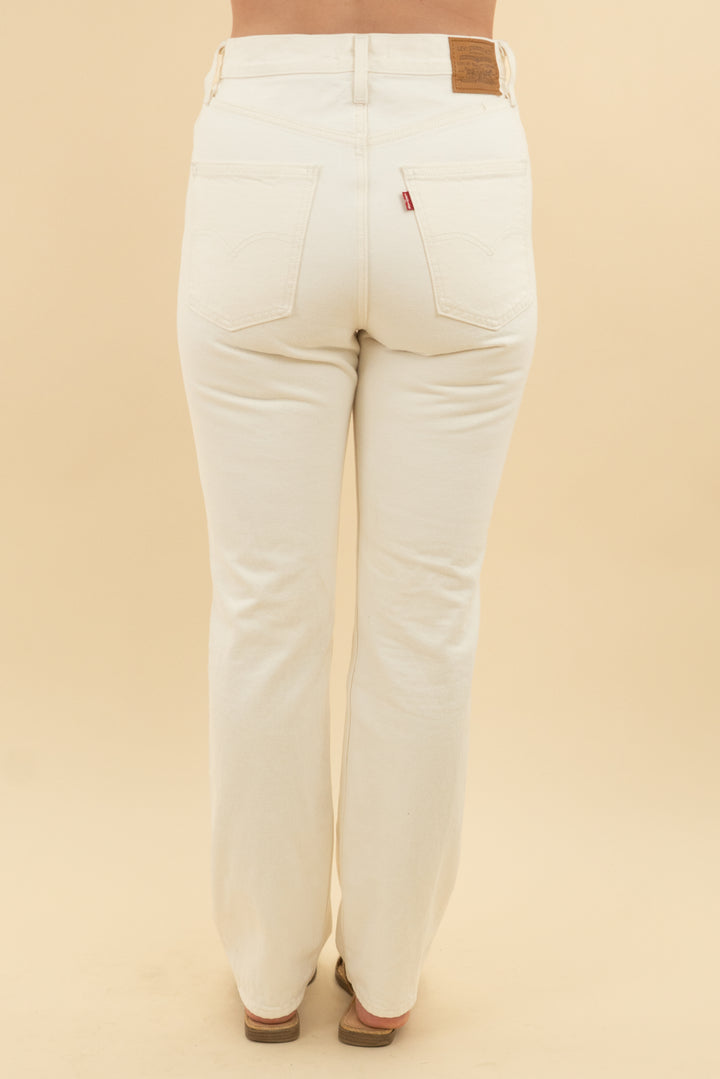 levi's white high rise slim jeans (28)