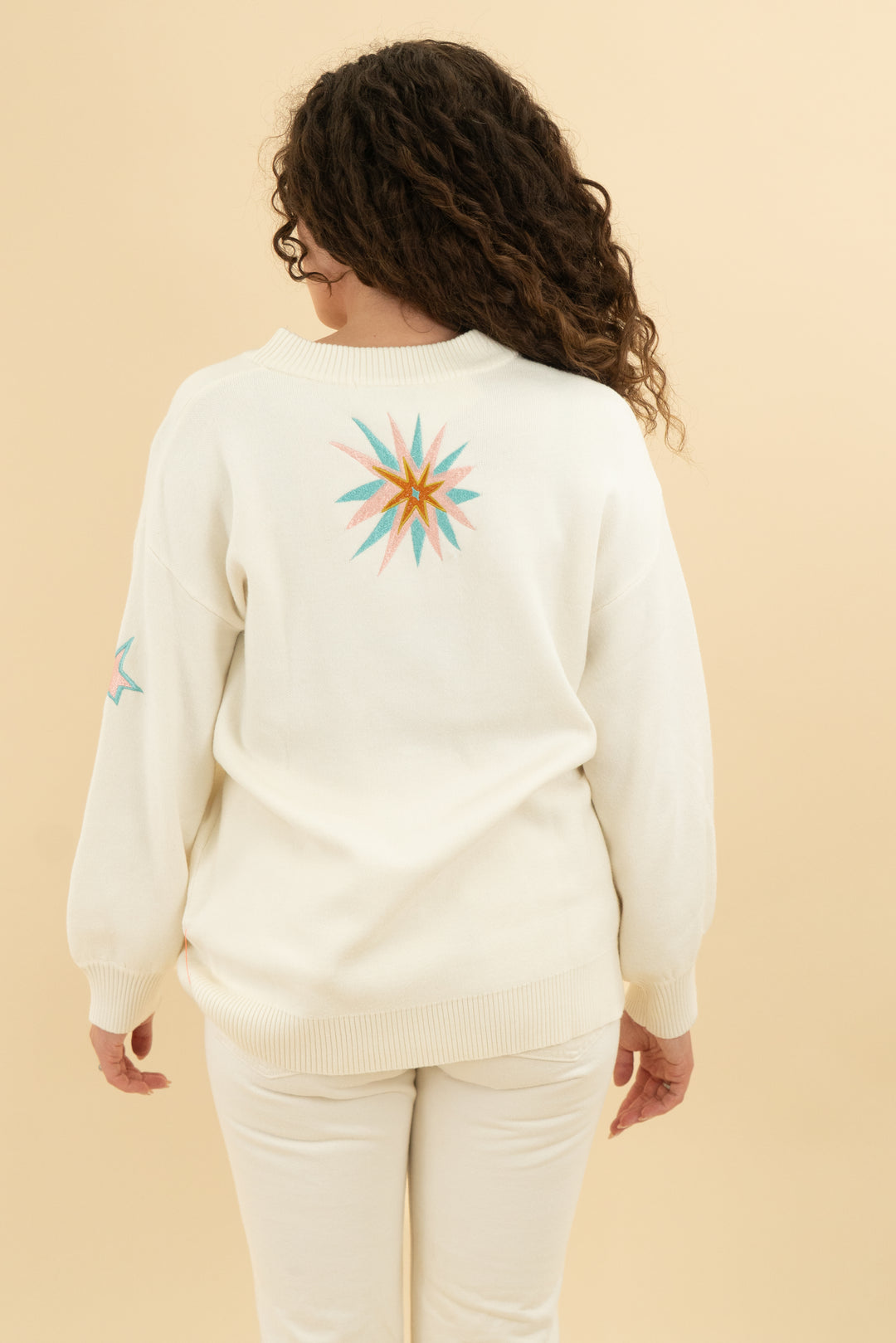 never fully dressed cream stitched sweater (s)