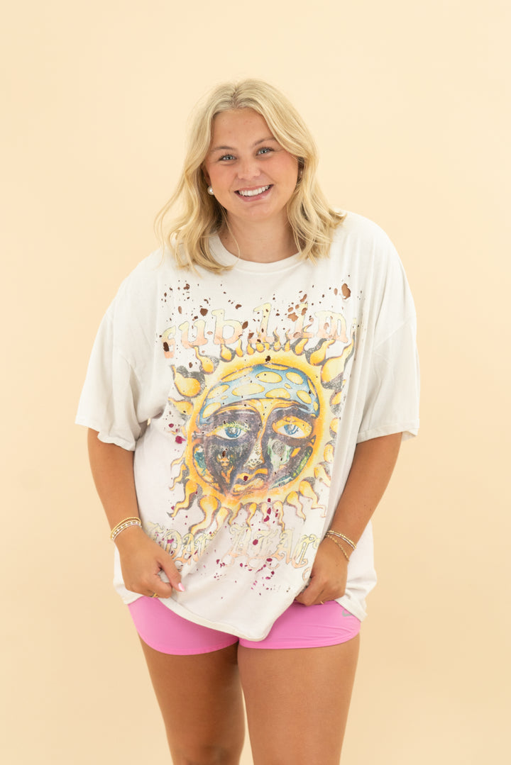 sublime white long beach tshirt (l/xl)