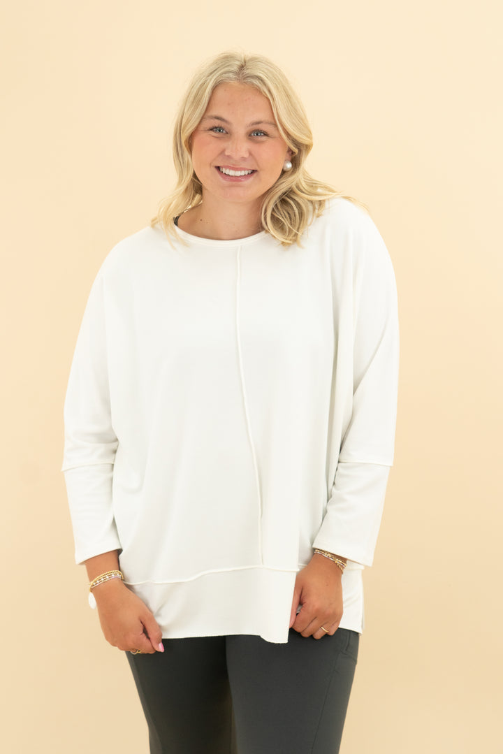 spanx p.l.t. white dolman sweatshirt nwt (xl; retail $68)