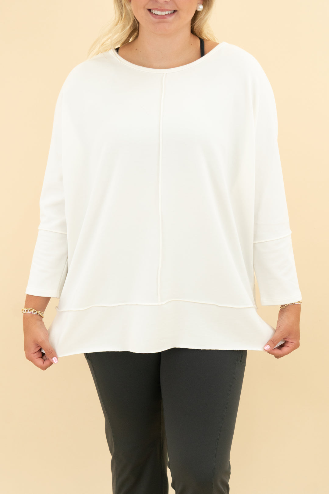 spanx p.l.t. white dolman sweatshirt nwt (xl; retail $68)