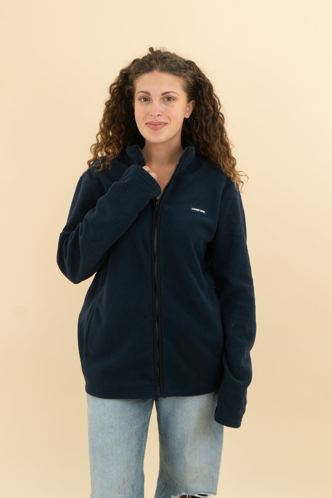 Lands End Navy Fleece Jacket (l; retail $49.95)