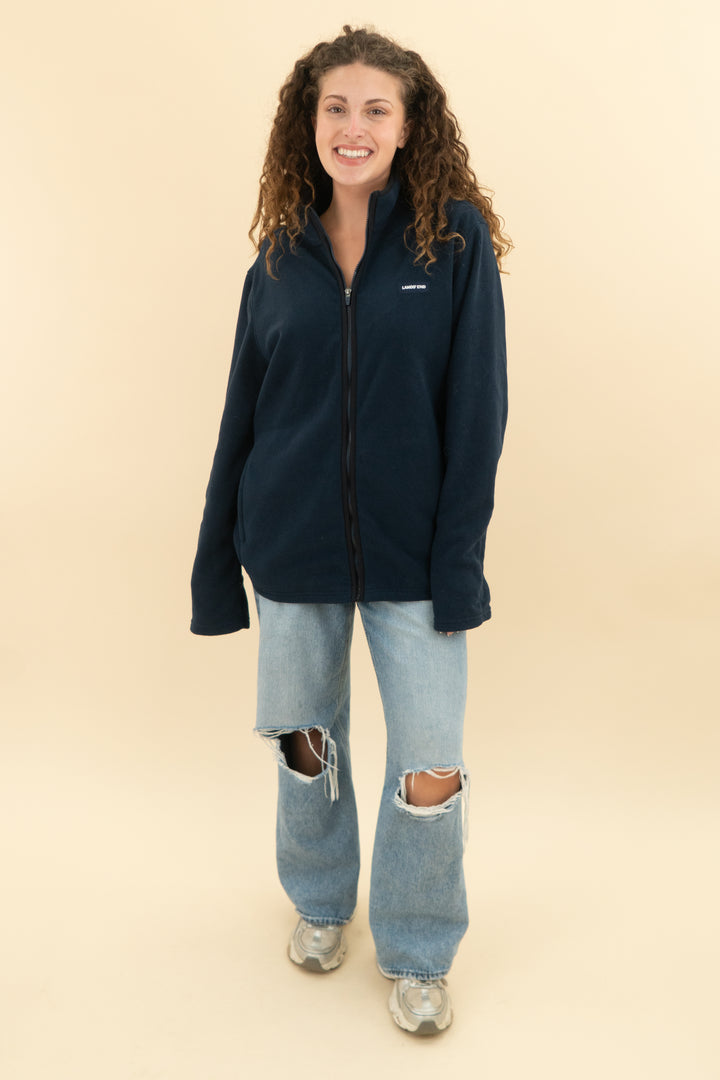 Lands End Navy Fleece Jacket (l; retail $49.95)