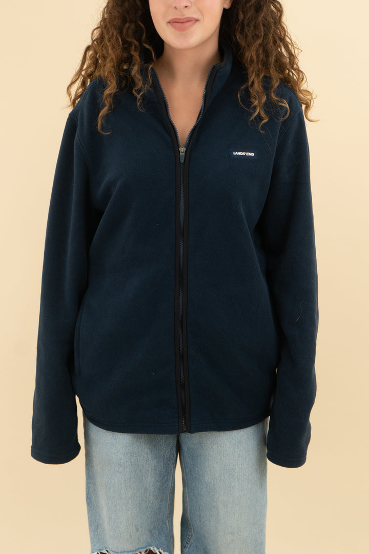 Lands End Navy Fleece Jacket (l; retail $49.95)