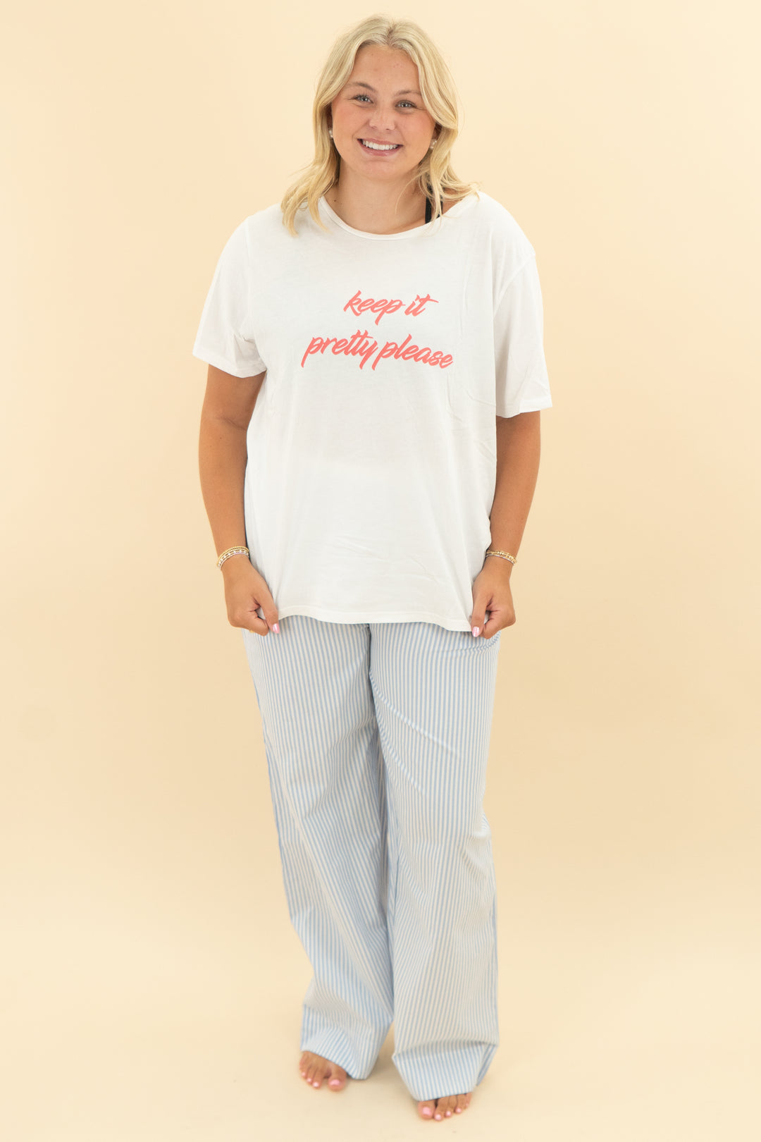 daily drills blue seersucker lounge pant nwt (m/l)