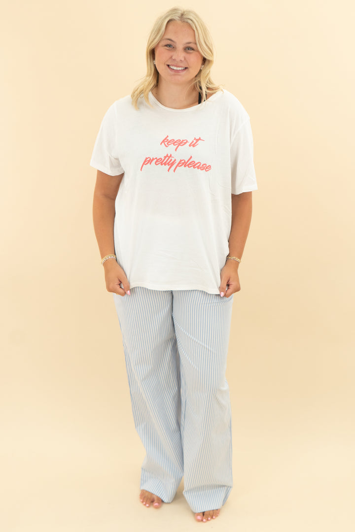 daily drills blue seersucker lounge pant nwt (m/l)