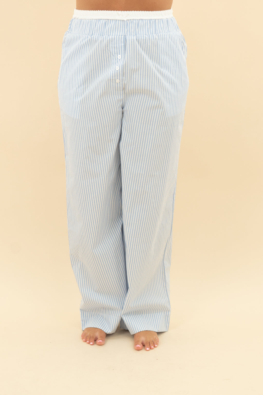 daily drills blue seersucker lounge pant nwt (m/l)