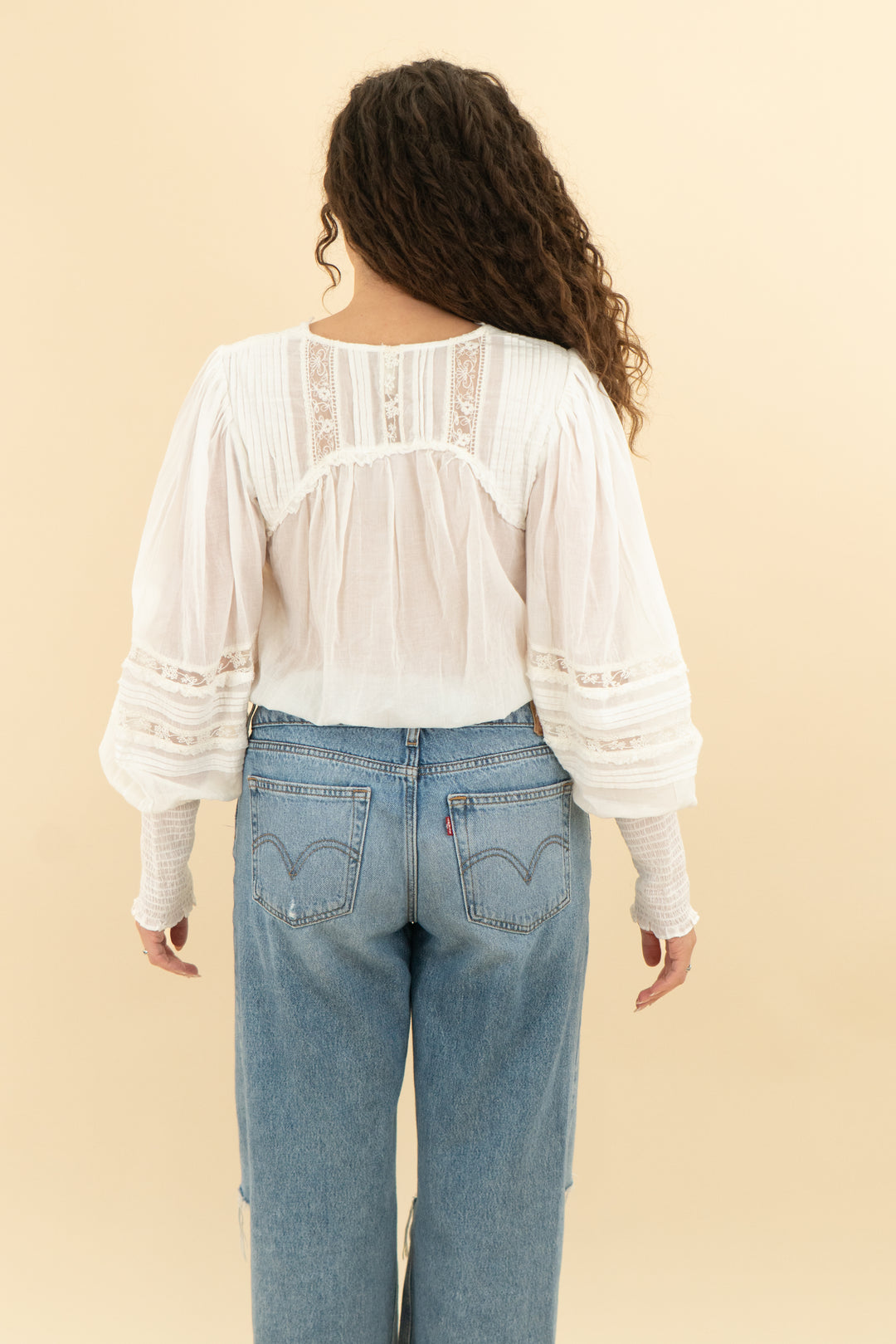 fp intimately white lace long sleeve bodysuit nwt (s; retail $118)