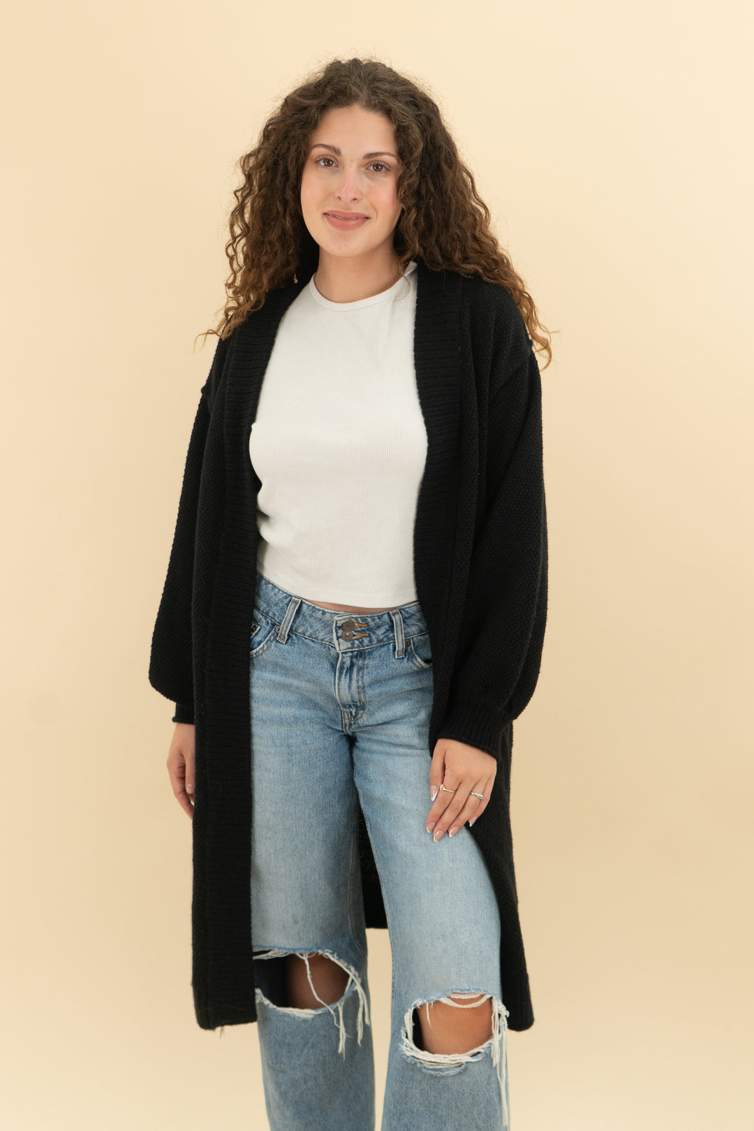 double zero black cardigan (s; retail $58)